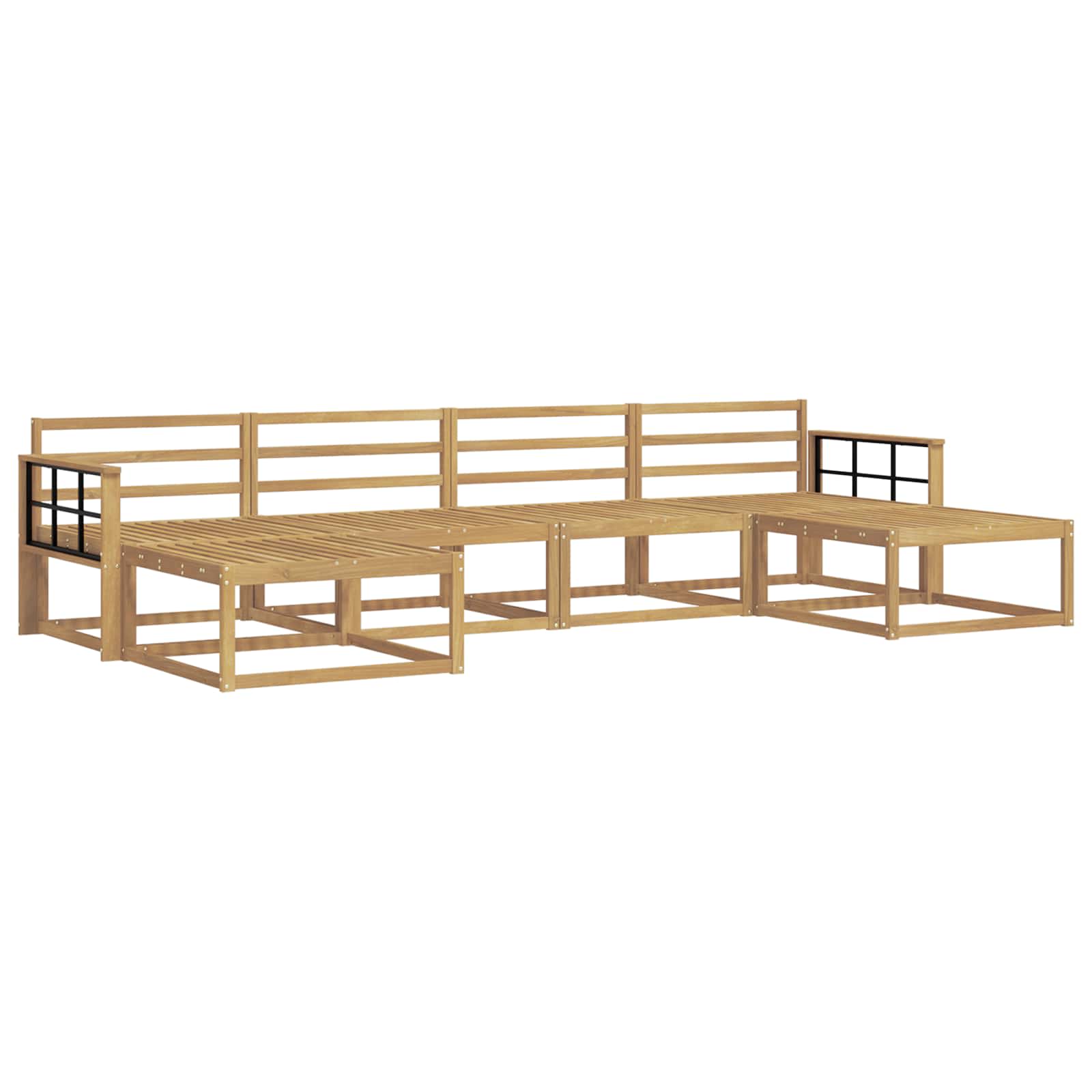 Outdoor-Sofagarnitur 6 pcs Weiß Massivholz Akazie