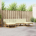 Outdoor-Sofagarnitur mit Kissen 6 pcs Weiß und Creme