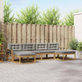Outdoor-Sofagarnitur mit Kissen 6 pcs Weiß und Hellgrau