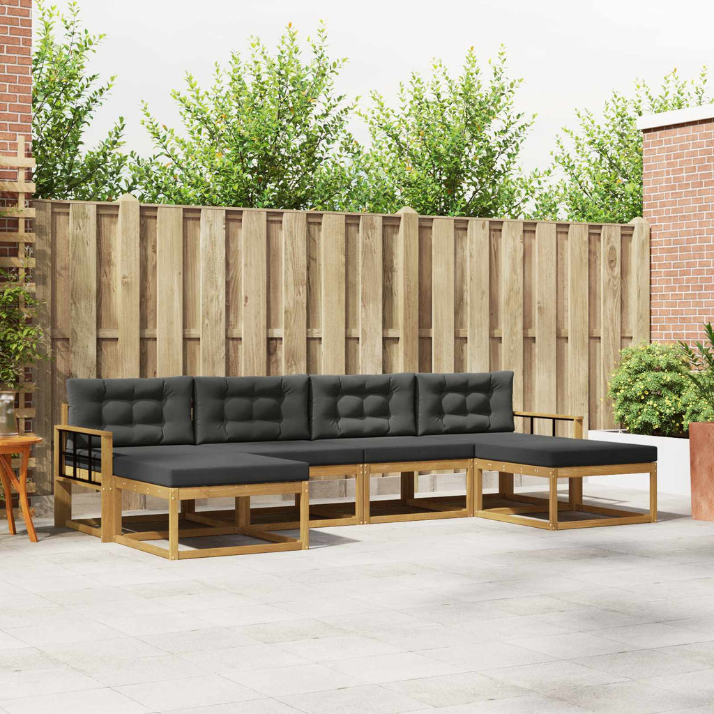Outdoor-Sofagarnitur mit Kissen 6 pcs Weiß und Anthrazit