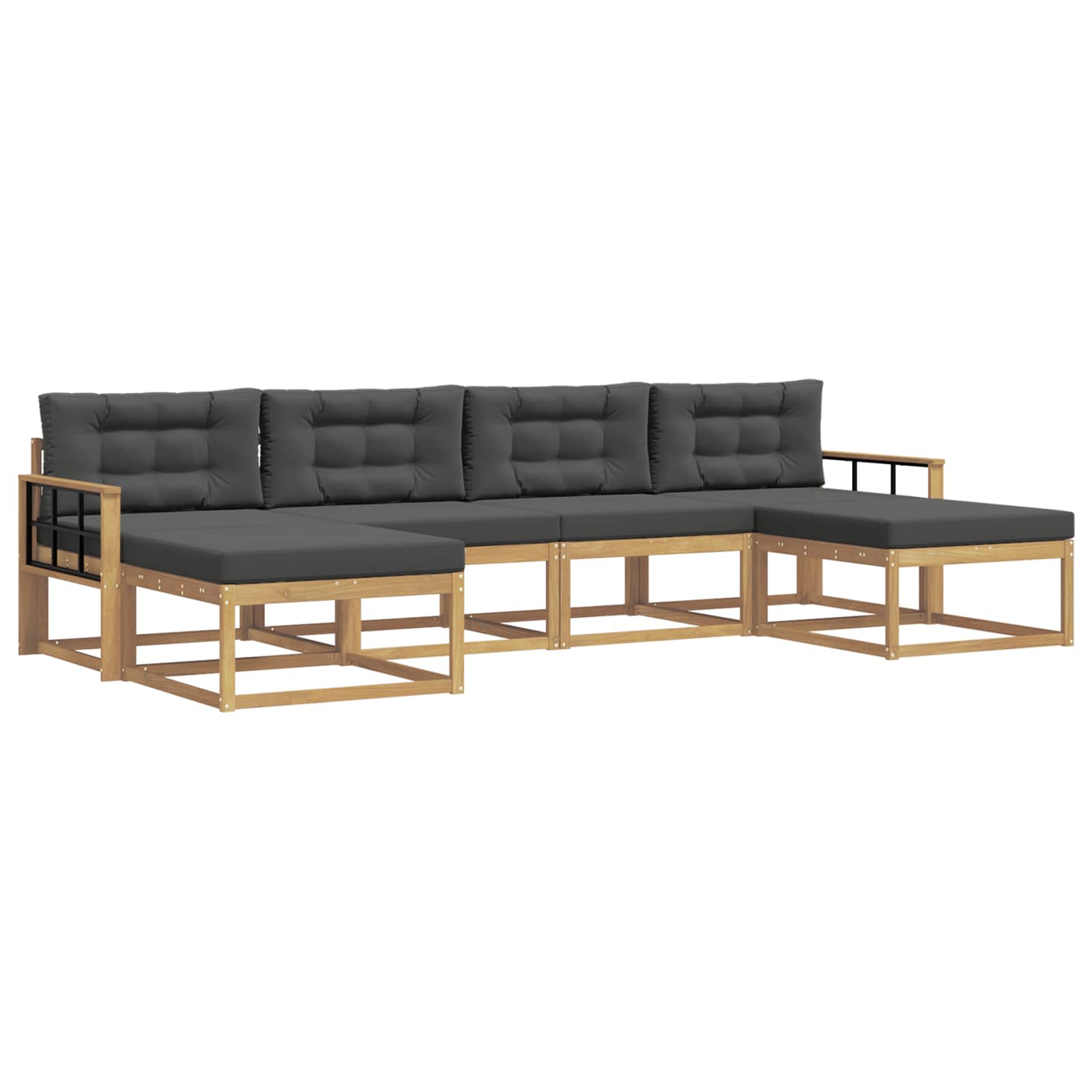 Outdoor-Sofagarnitur mit Kissen 6 pcs Weiß und Anthrazit