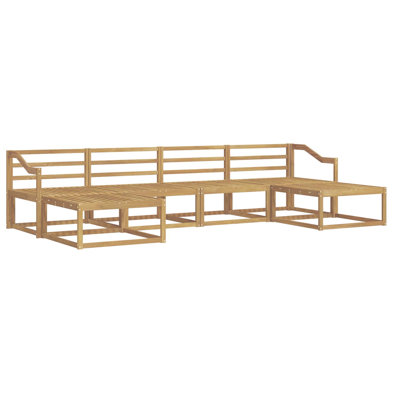 Outdoor-Sofagarnitur 6 pcs Weiß Massivholz Akazie