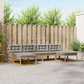 Outdoor-Sofagarnitur mit Kissen 6 pcs Weiß und Hellgrau