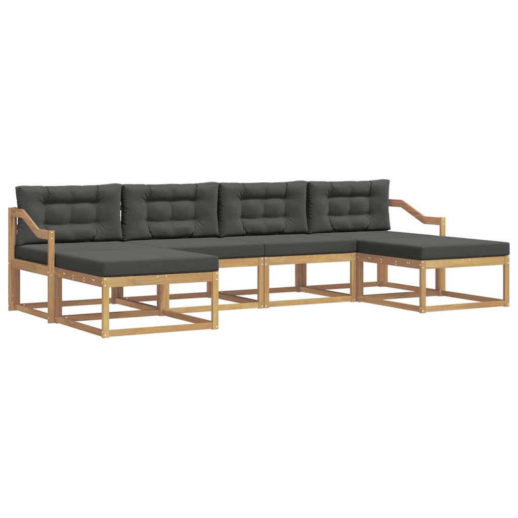 Outdoor-Sofagarnitur mit Kissen 6 pcs Weiß und Anthrazit