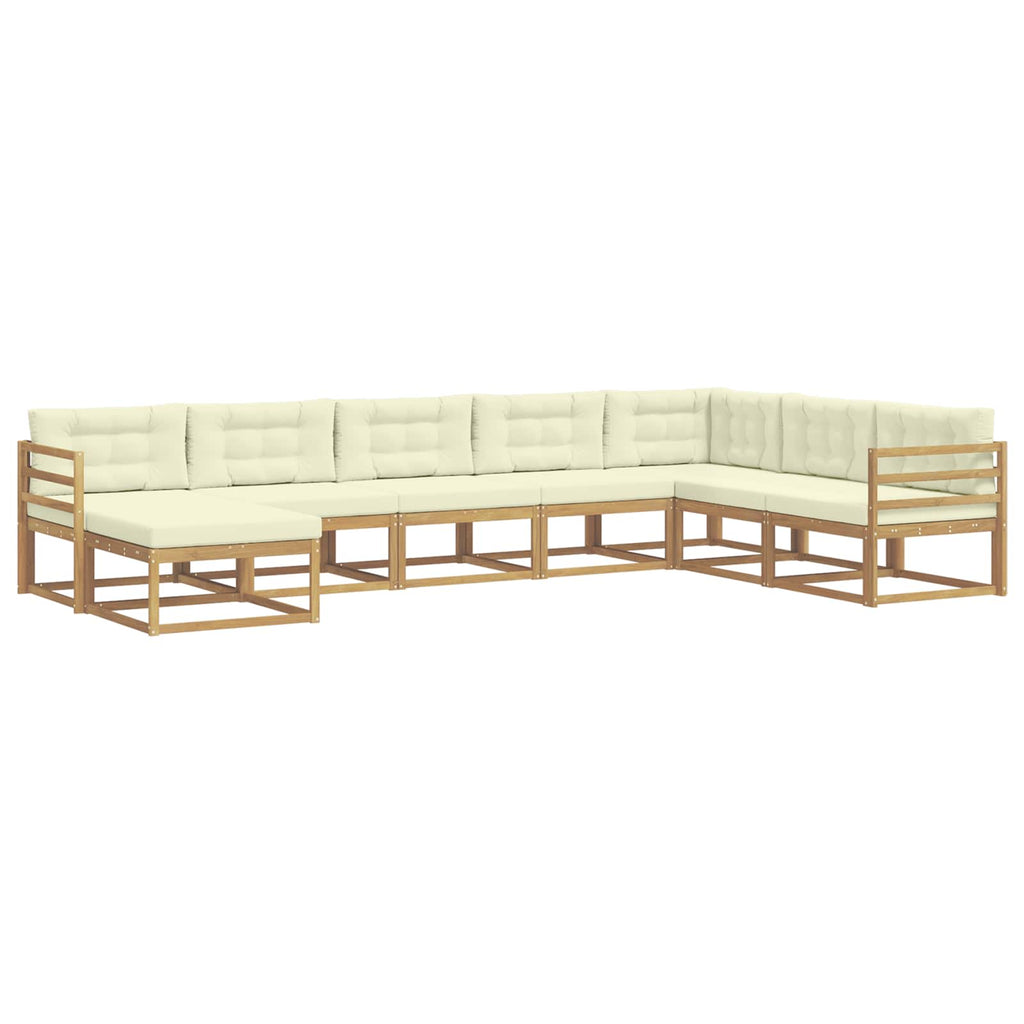 Outdoor-Sofagarnitur 8 pcs Weiß und Creme