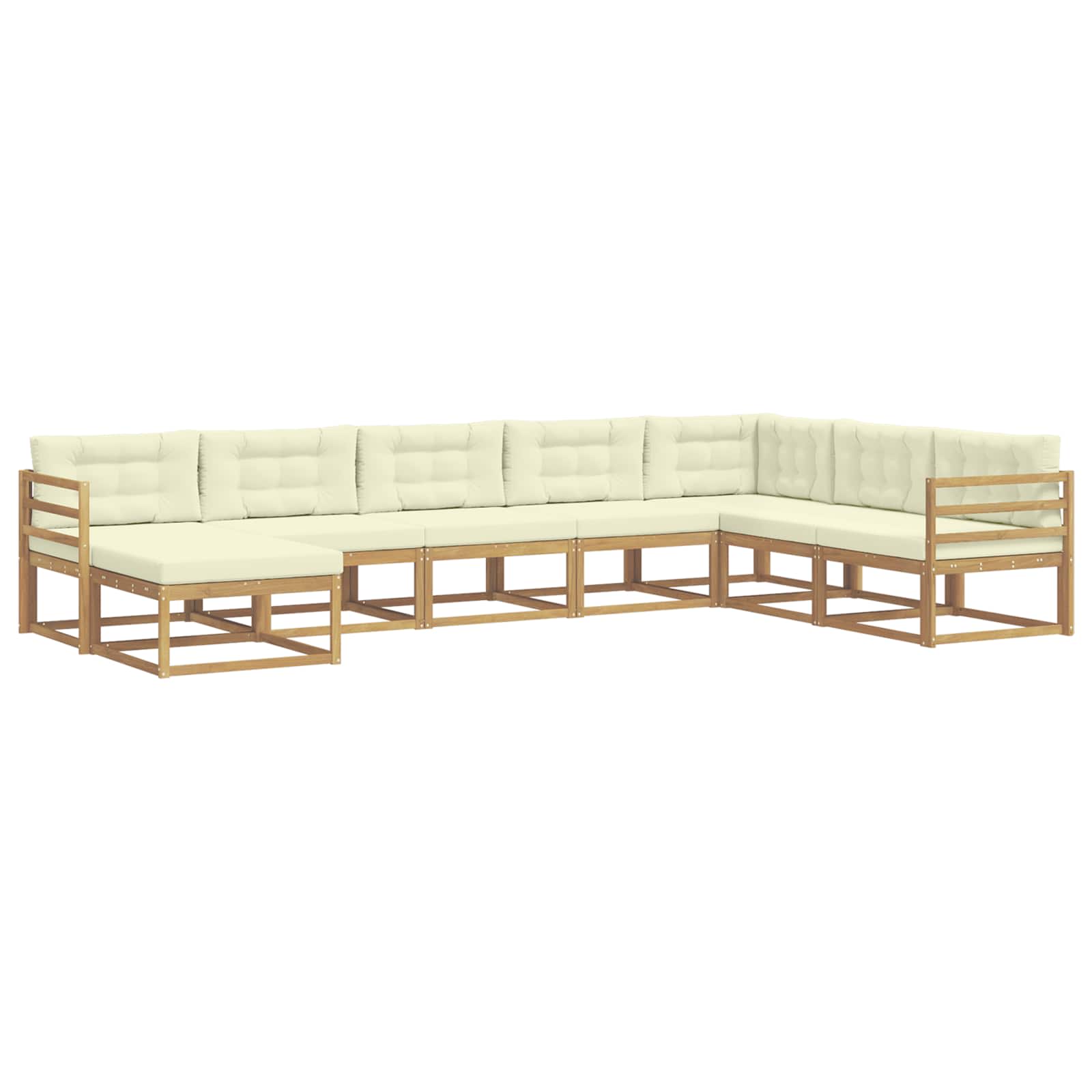 Outdoor-Sofagarnitur 8 pcs Weiß und Creme