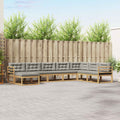 Outdoor-Sofagarnitur 8 pcs Weiß und Hellgrau