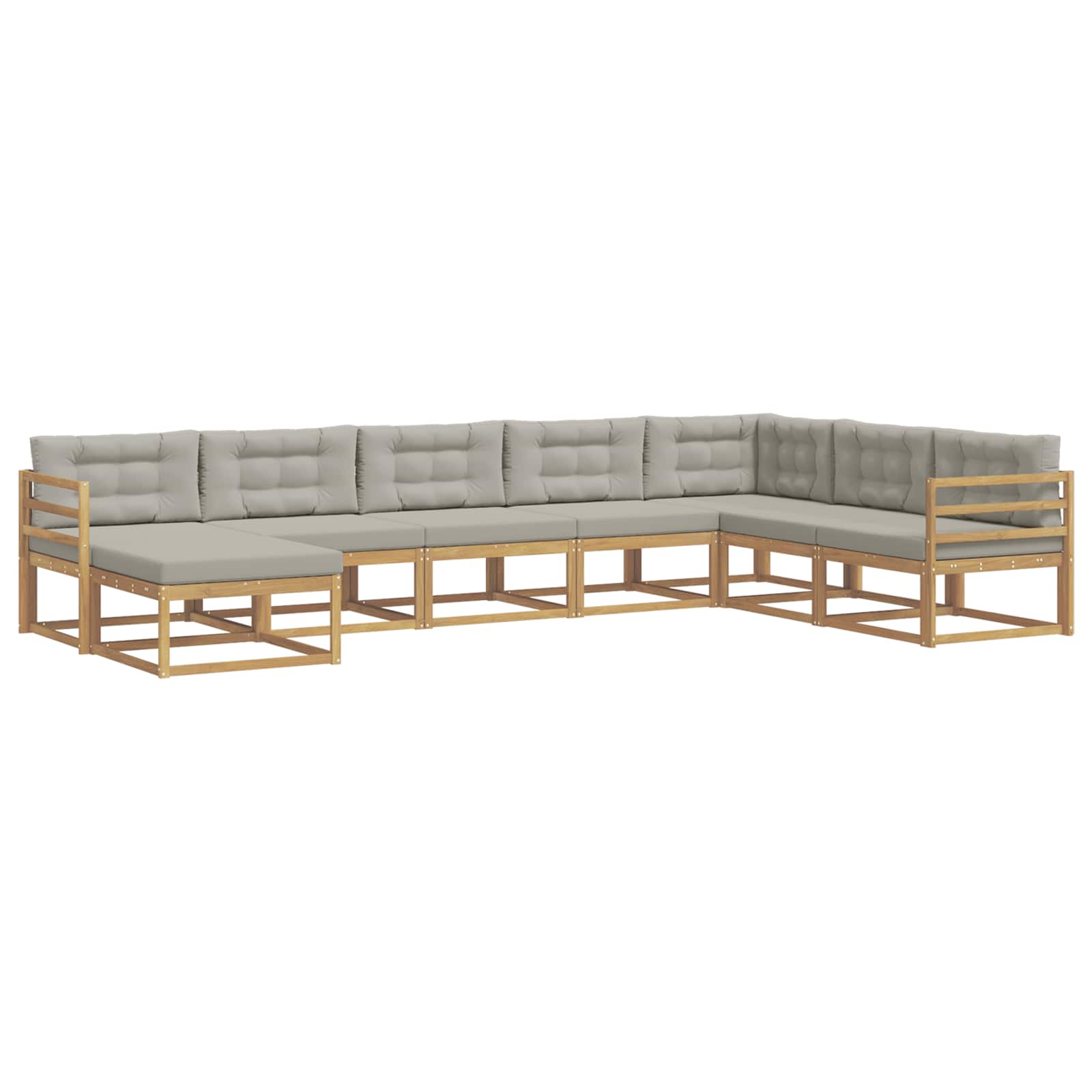 Outdoor-Sofagarnitur 8 pcs Weiß und Hellgrau