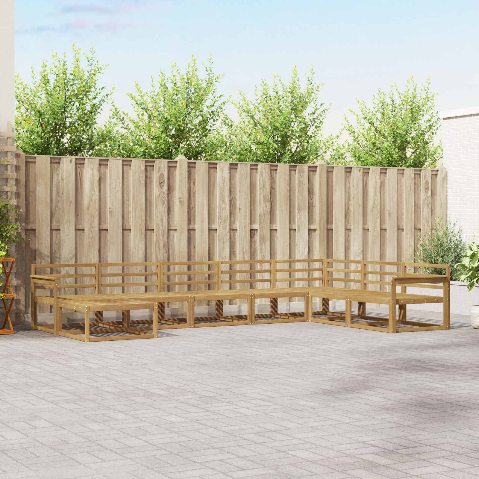 Outdoor-Sofagarnitur 8 pcs Weiß Massivholz Akazie