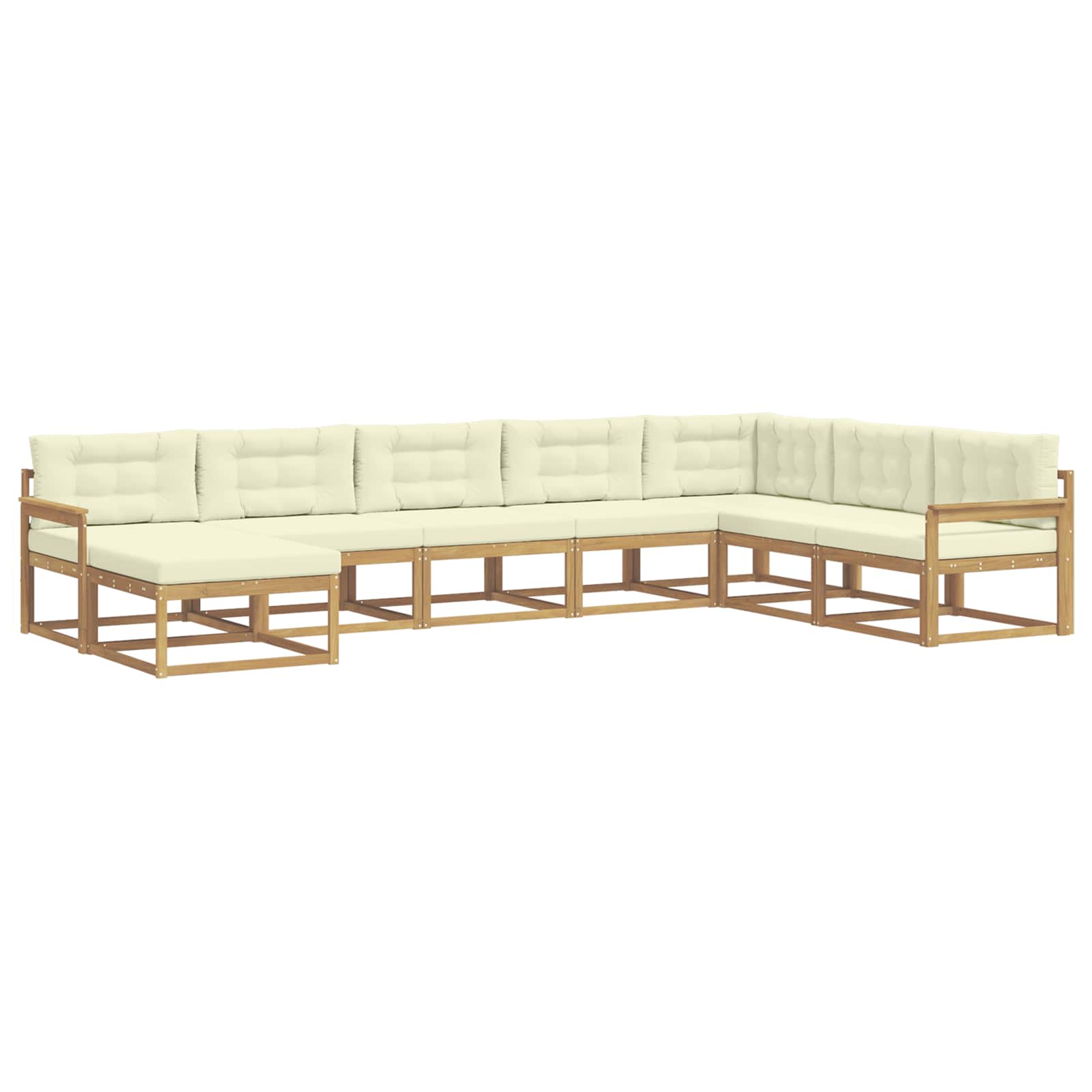 Outdoor-Sofagarnitur 8 pcs Weiß und Creme