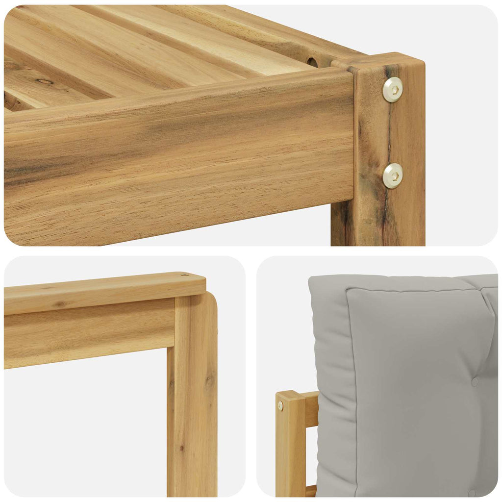 Outdoor-Sofagarnitur 8 pcs Weiß und Hellgrau
