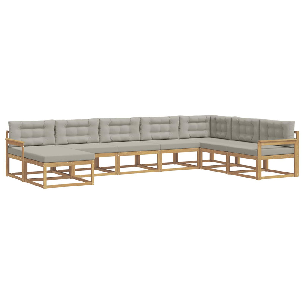 Outdoor-Sofagarnitur 8 pcs Weiß und Hellgrau