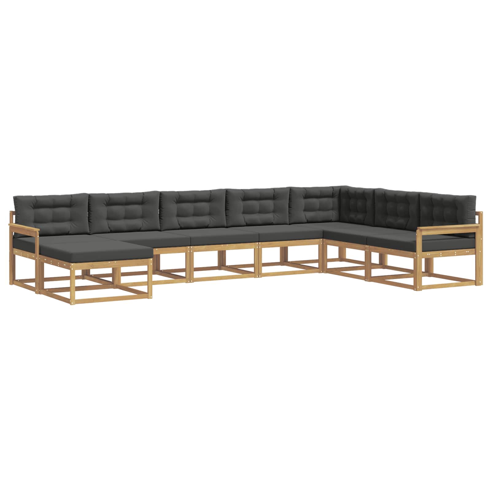 Outdoor-Sofagarnitur 8 pcs Weiß und Anthrazit