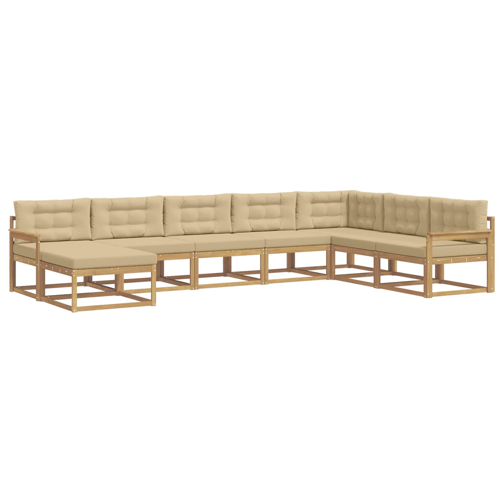 Outdoor-Sofagarnitur 8 pcs Weiß und Beige