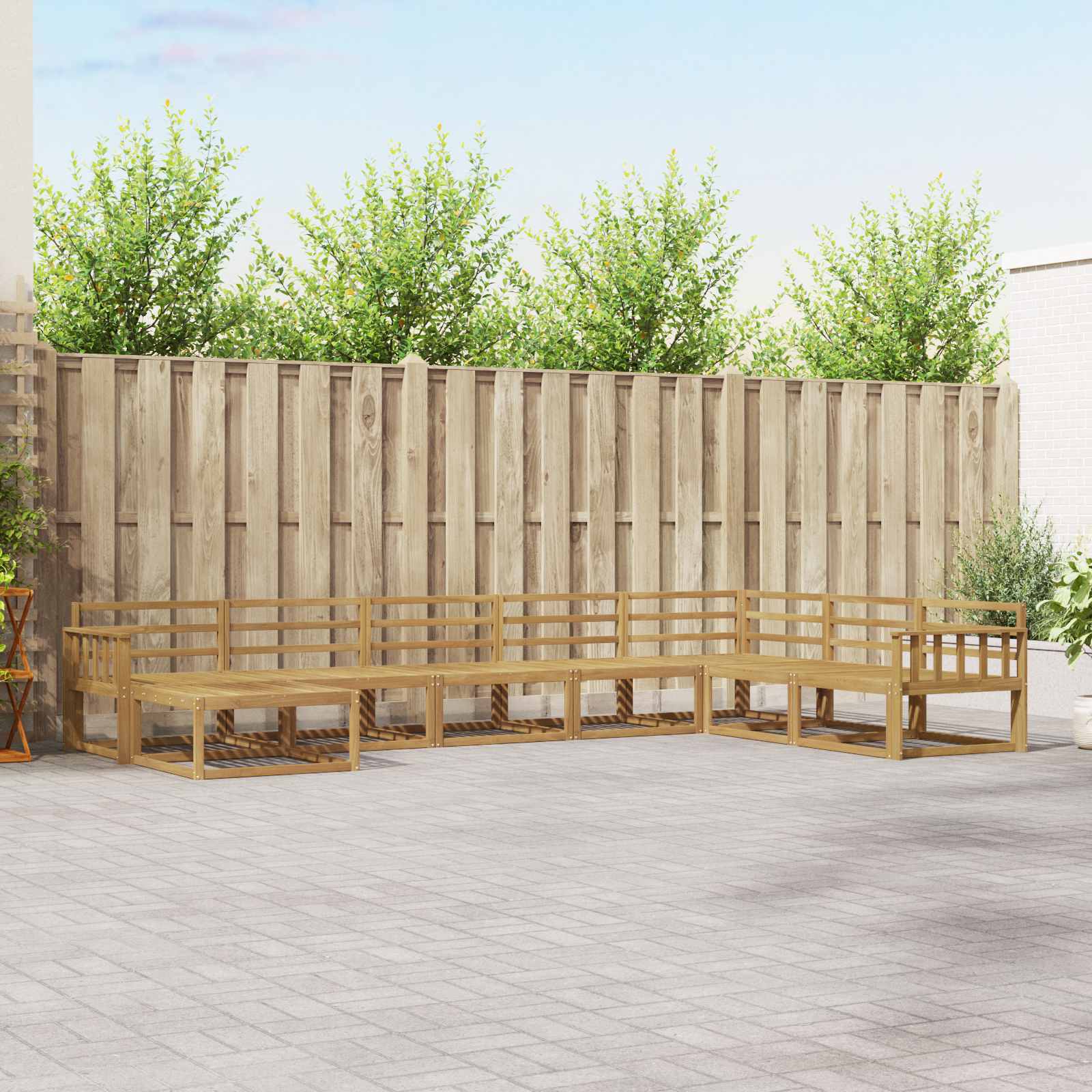 Outdoor-Sofagarnitur 8 pcs Weiß Massivholz Akazie