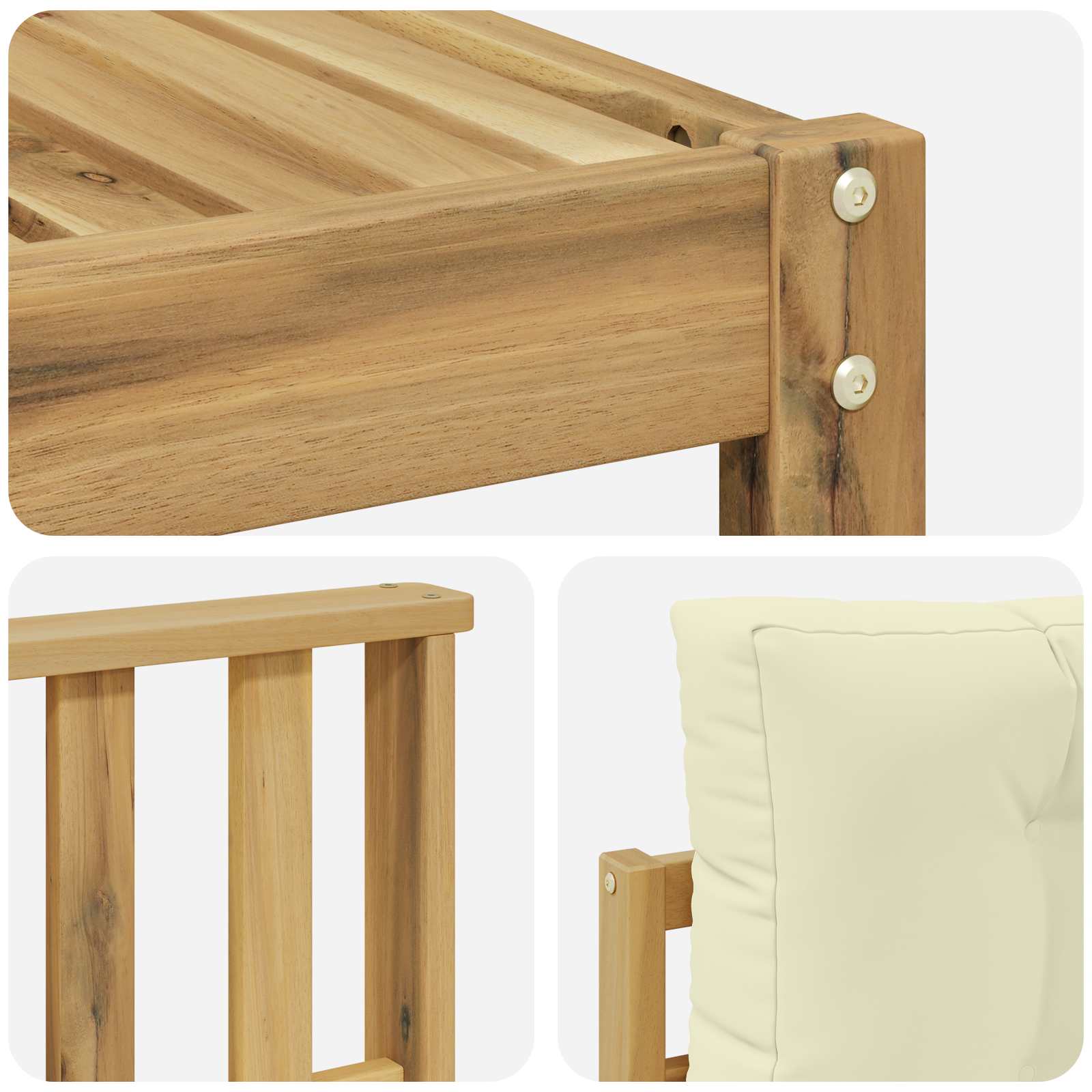 Outdoor-Sofagarnitur 8 pcs Weiß und Creme