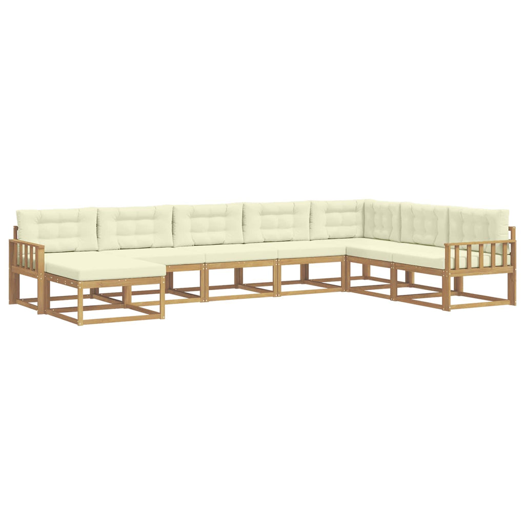 Outdoor-Sofagarnitur 8 pcs Weiß und Creme