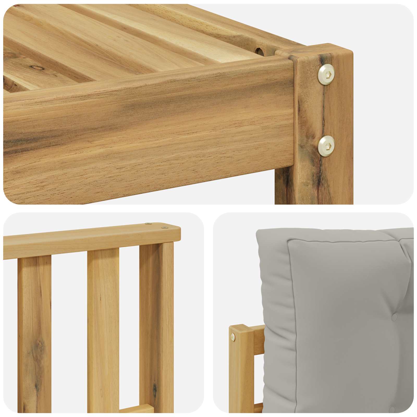 Outdoor-Sofagarnitur 8 pcs Weiß und Hellgrau