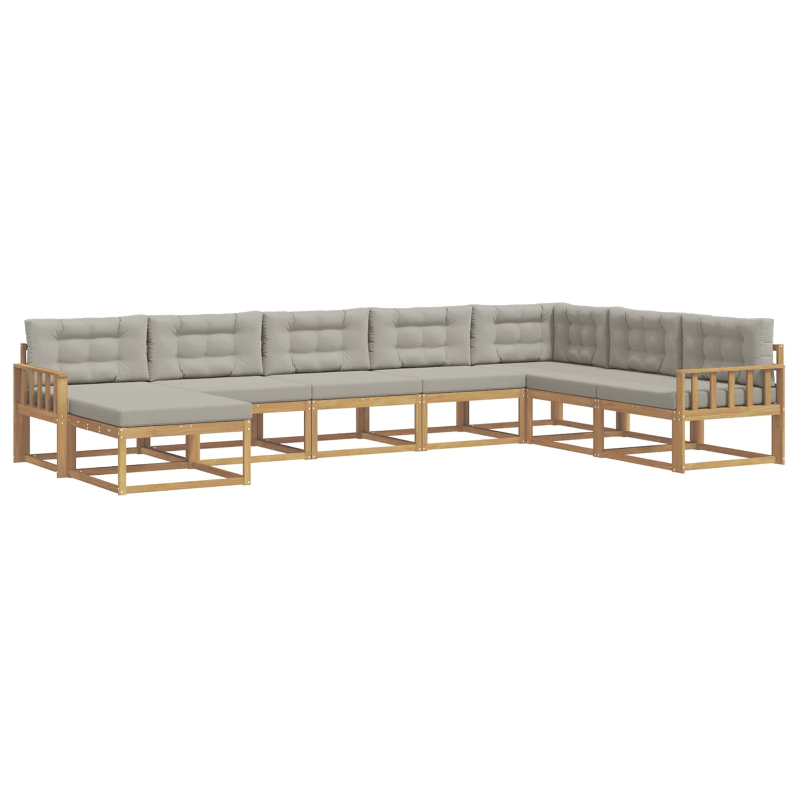 Outdoor-Sofagarnitur 8 pcs Weiß und Hellgrau