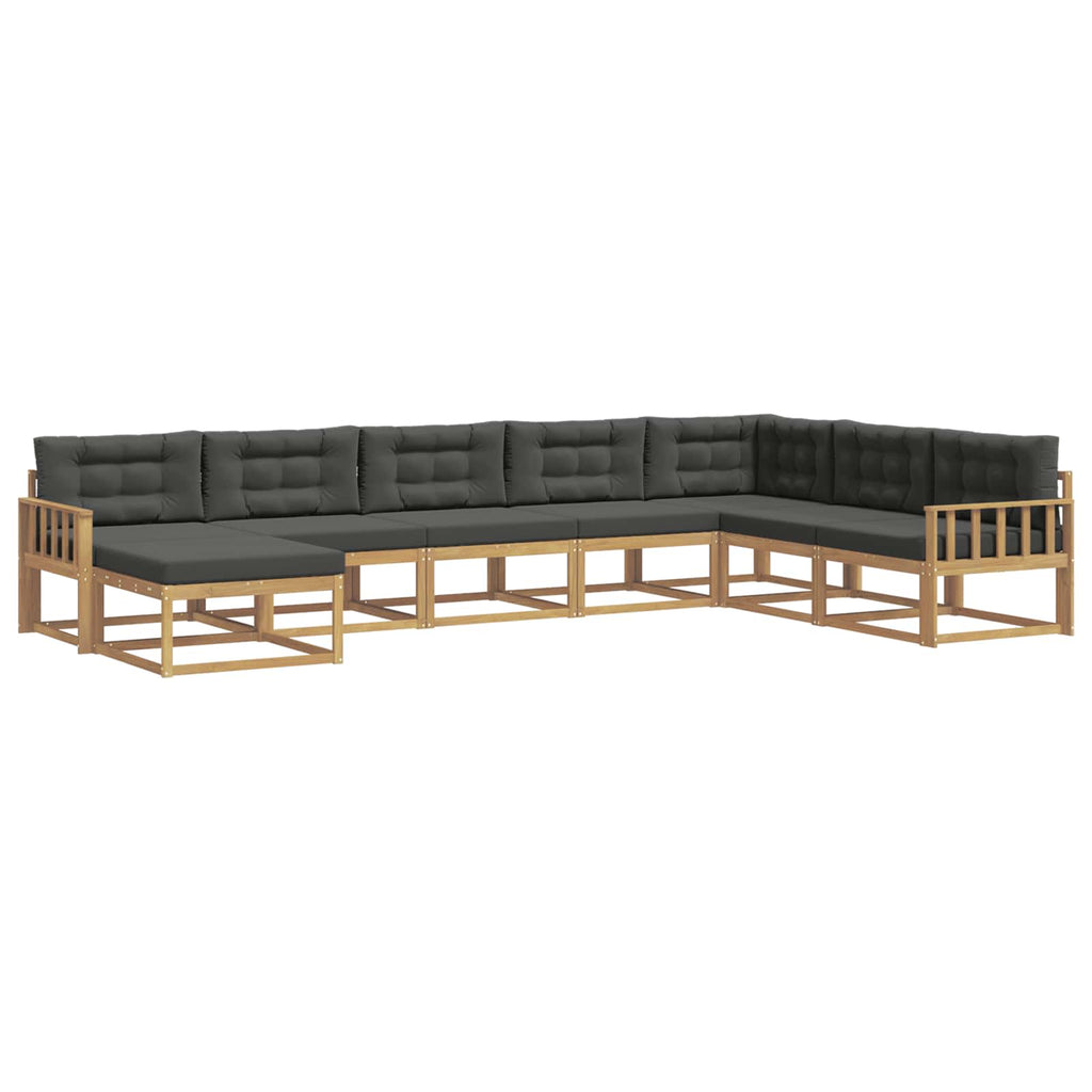 Outdoor-Sofagarnitur 8 pcs Weiß und Anthrazit