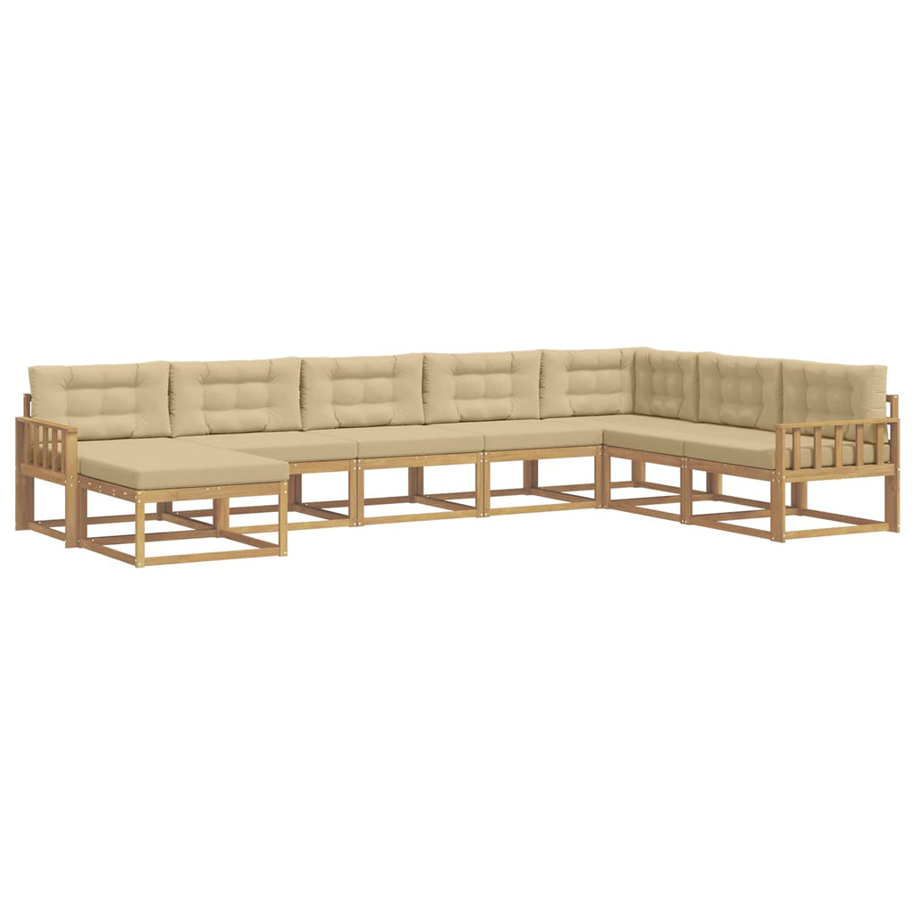 Outdoor-Sofagarnitur 8 pcs Weiß und Beige