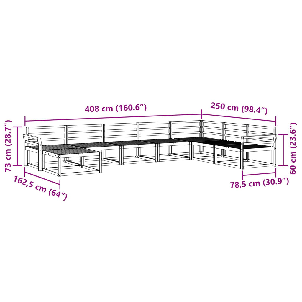 Outdoor-Sofagarnitur 8 pcs Weiß Massivholz Akazie
