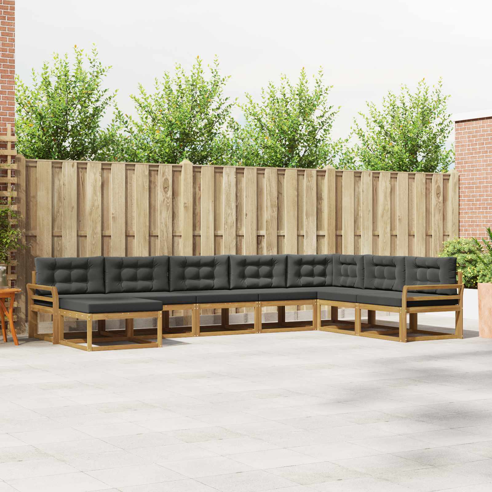Outdoor-Sofagarnitur 8 pcs Weiß und Anthrazit