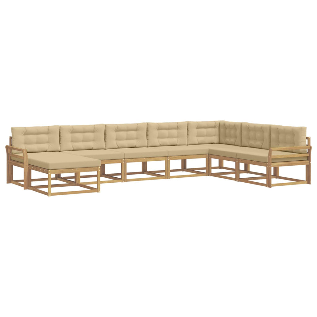 Outdoor-Sofagarnitur 8 pcs Weiß und Beige