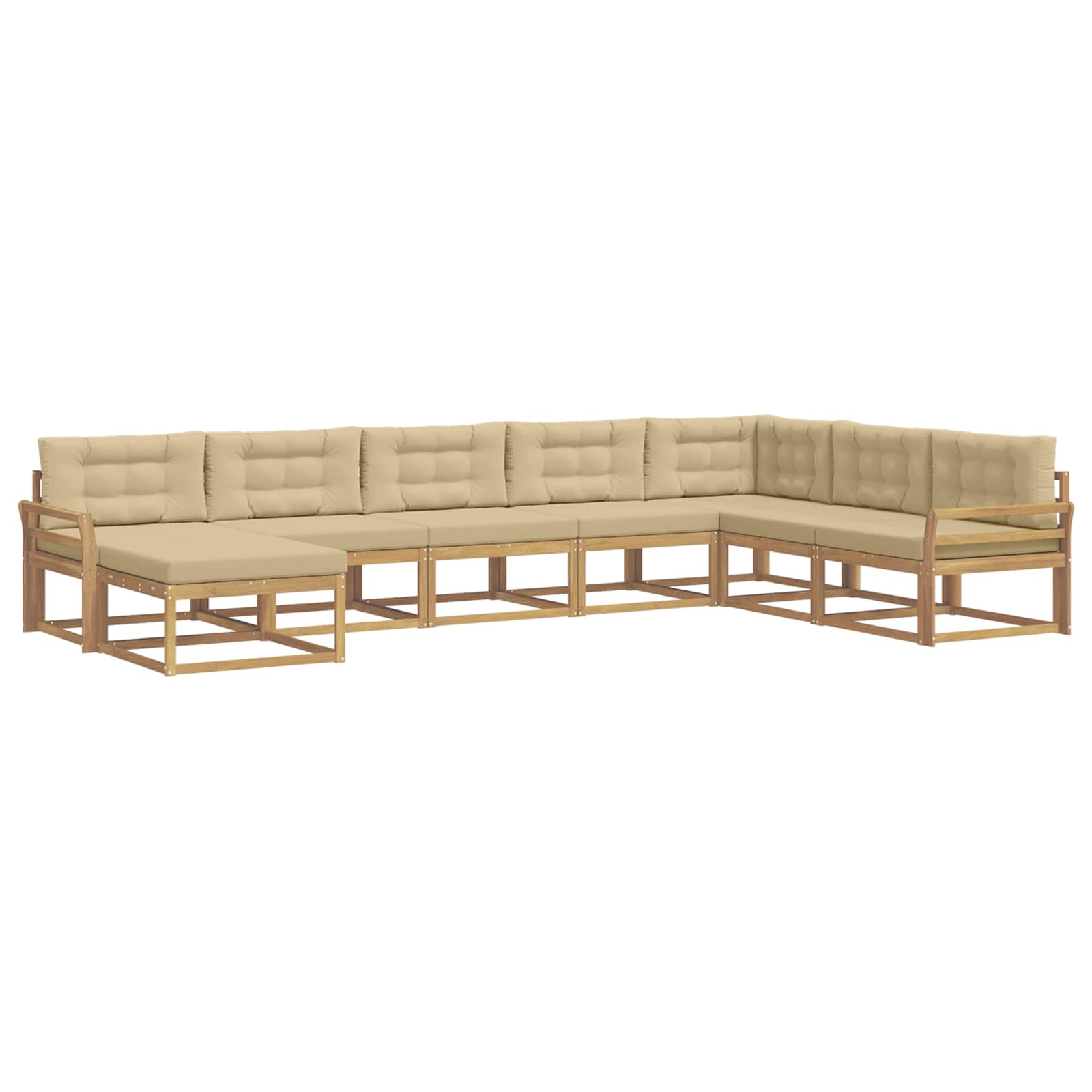 Outdoor-Sofagarnitur 8 pcs Weiß und Beige