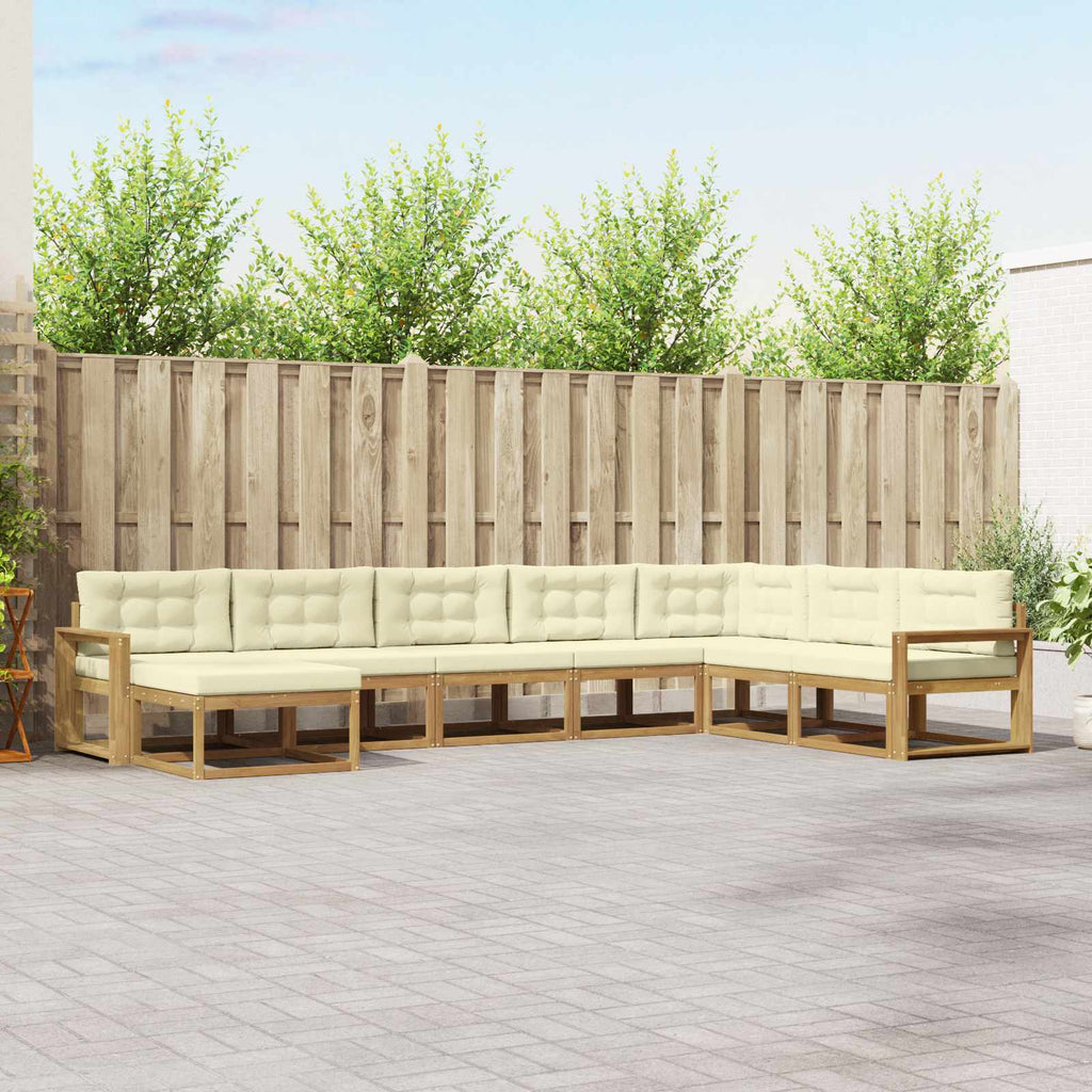Outdoor-Sofagarnitur 8 pcs Weiß und Creme