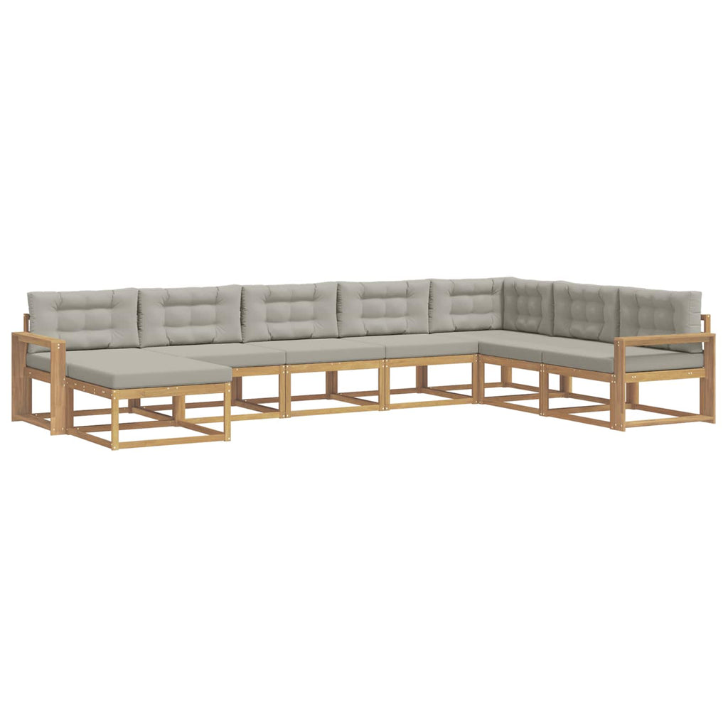 Outdoor-Sofagarnitur 8 pcs Weiß und Hellgrau