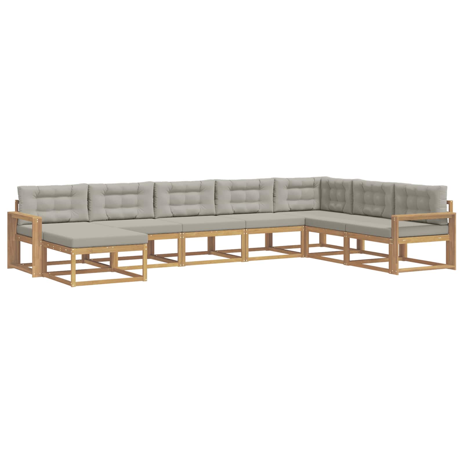 Outdoor-Sofagarnitur 8 pcs Weiß und Hellgrau