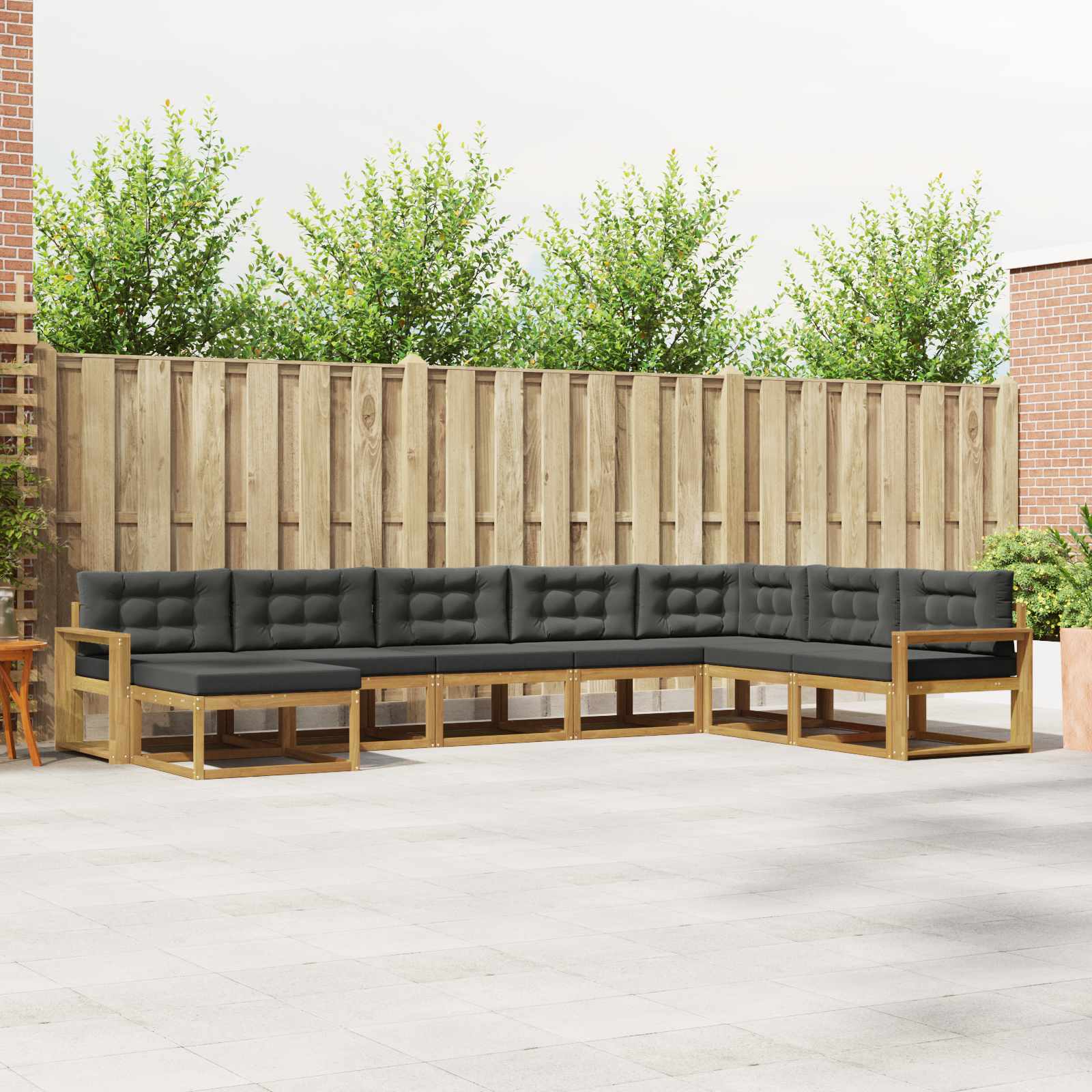 Outdoor-Sofagarnitur 8 pcs Weiß und Anthrazit