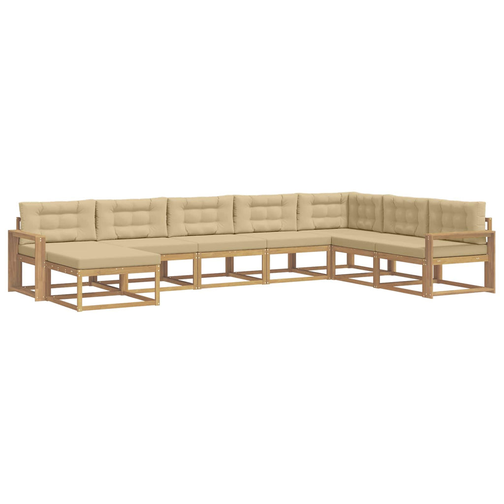 Outdoor-Sofagarnitur 8 pcs Weiß und Beige