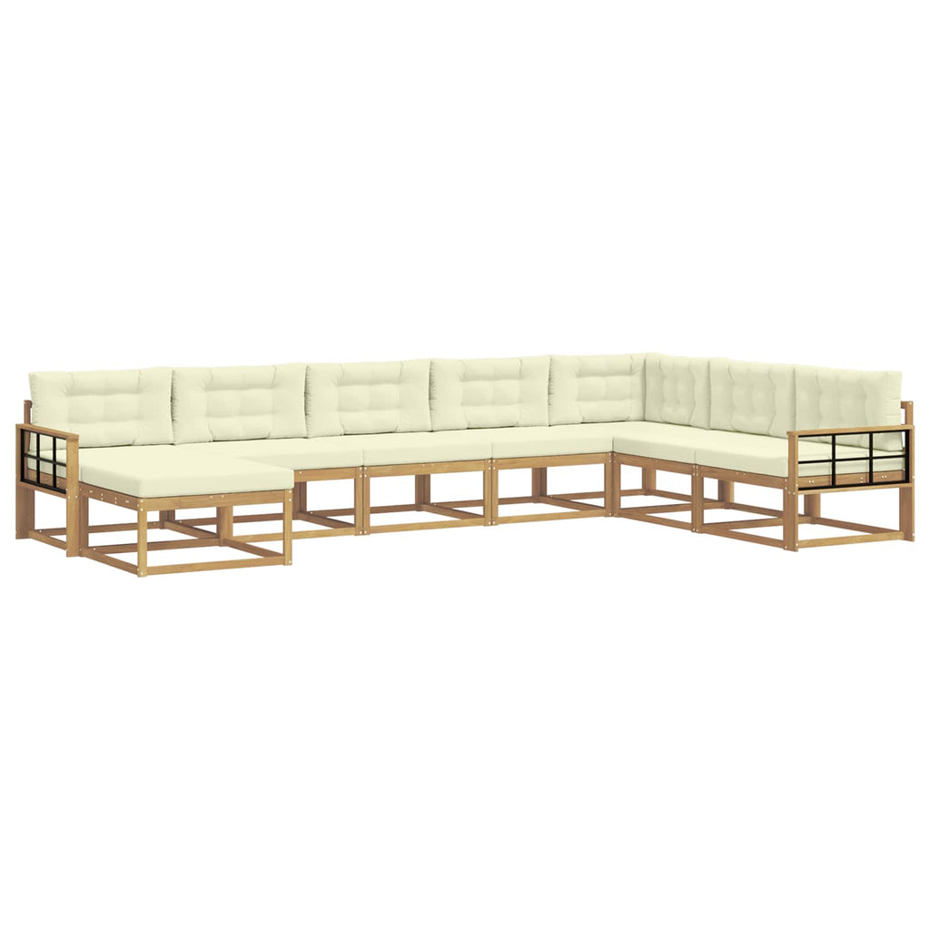 Outdoor-Sofagarnitur 8 pcs Weiß und Creme