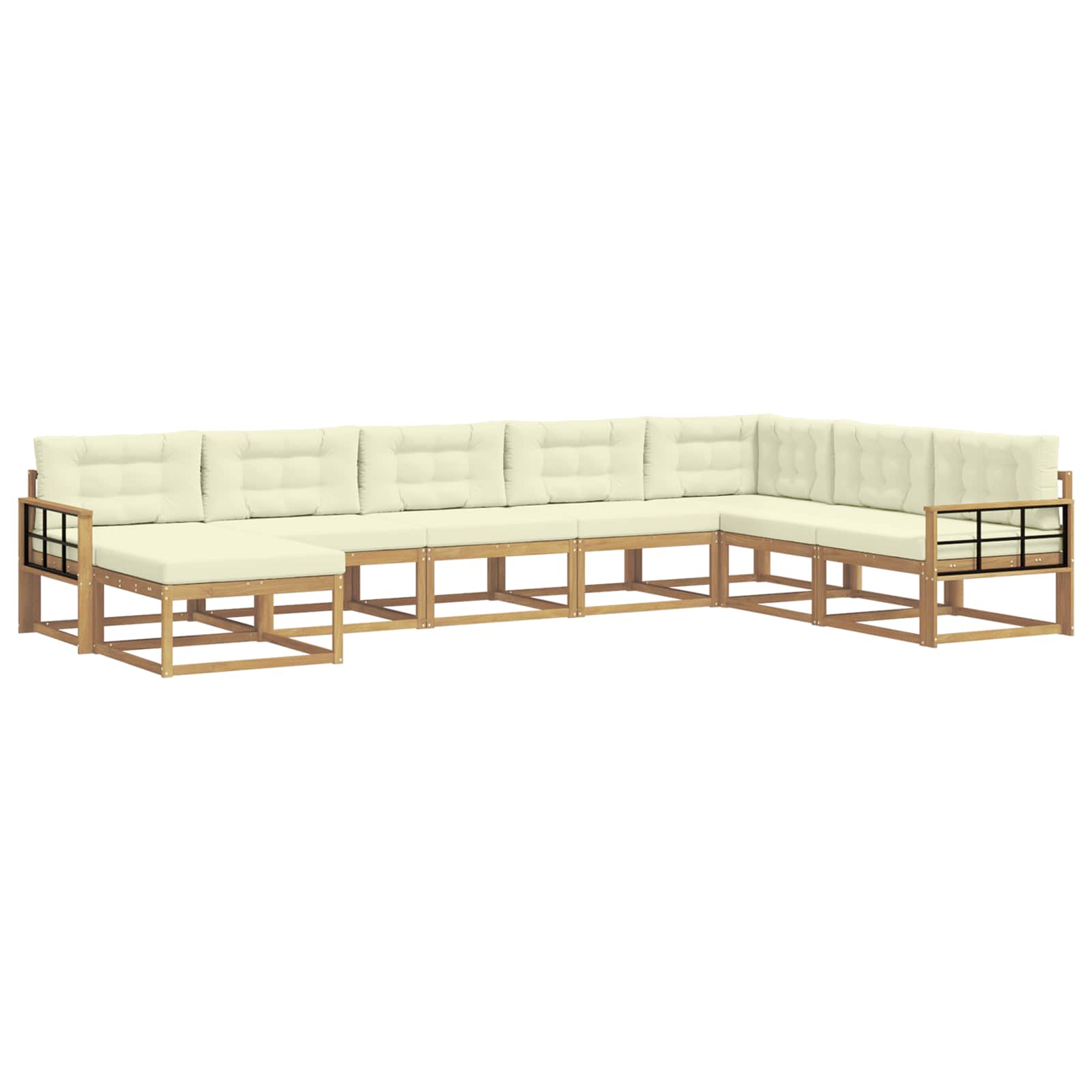 Outdoor-Sofagarnitur 8 pcs Weiß und Creme