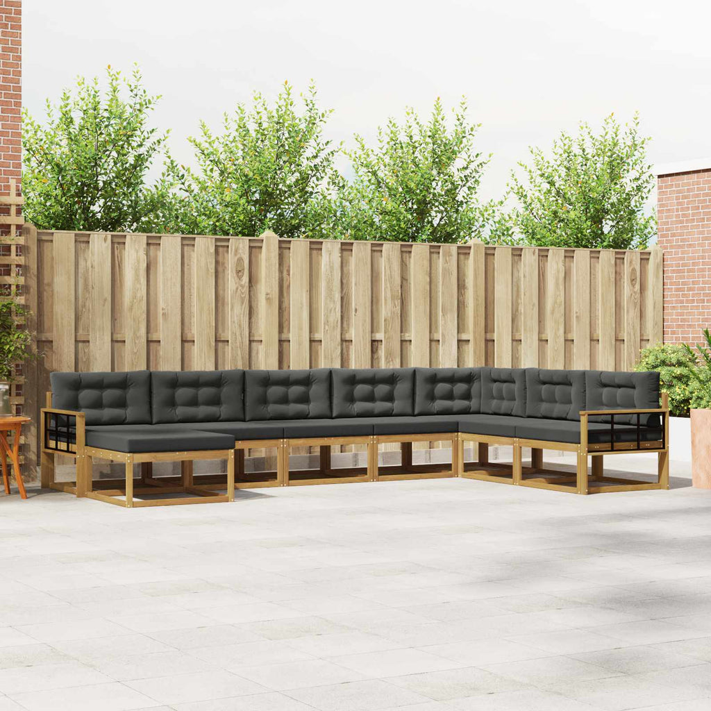 Outdoor-Sofagarnitur 8 pcs Weiß und Anthrazit