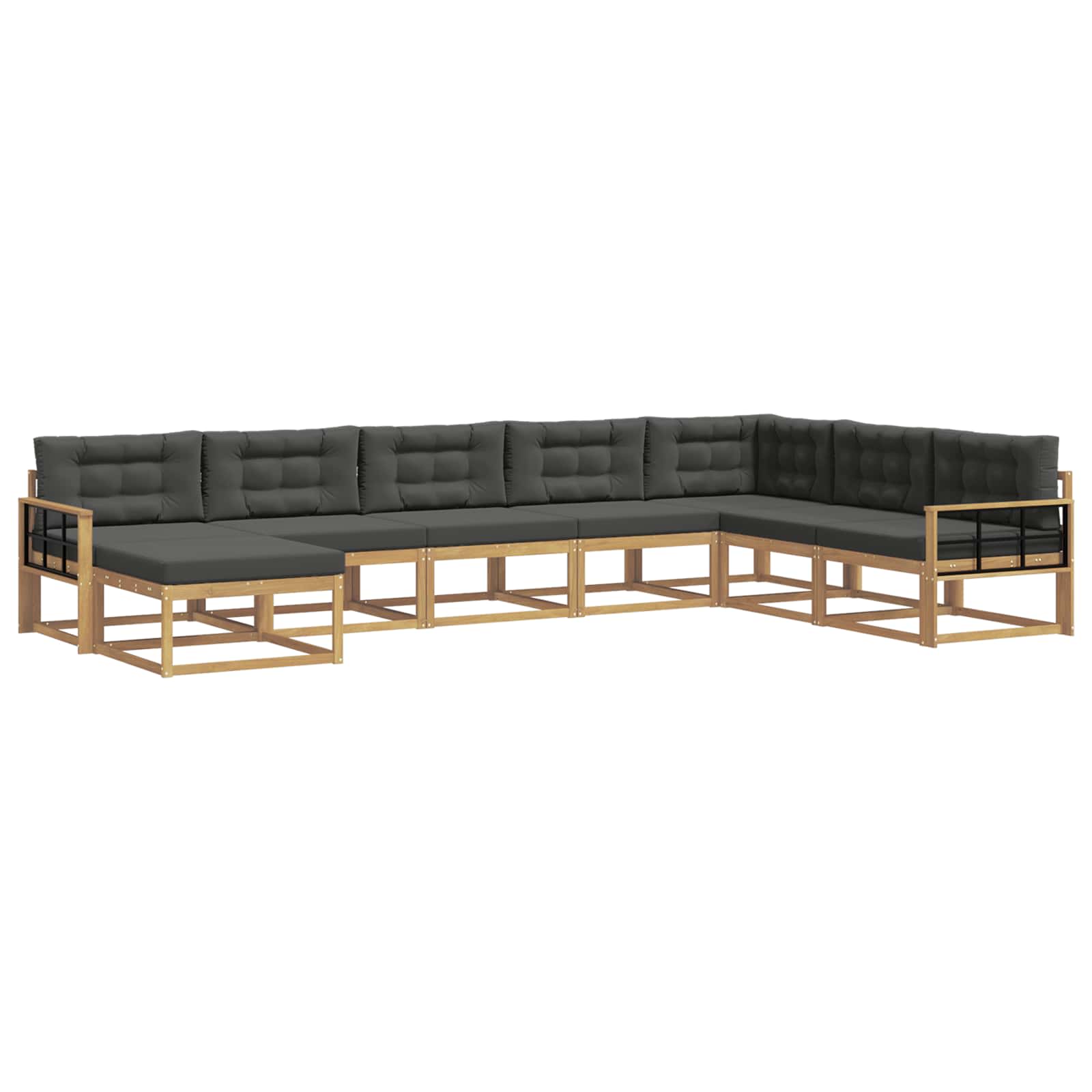 Outdoor-Sofagarnitur 8 pcs Weiß und Anthrazit