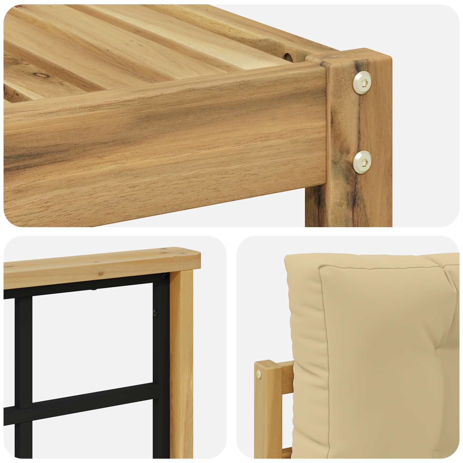 Outdoor-Sofagarnitur 8 pcs Weiß und Beige