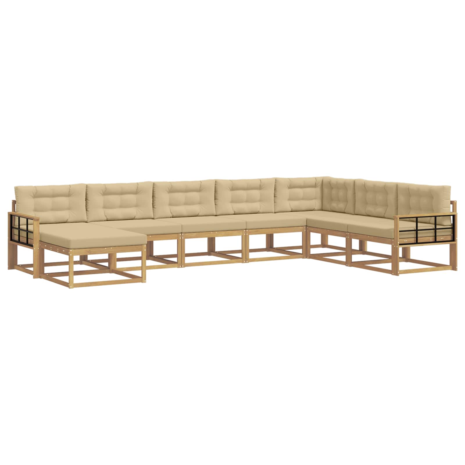 Outdoor-Sofagarnitur 8 pcs Weiß und Beige