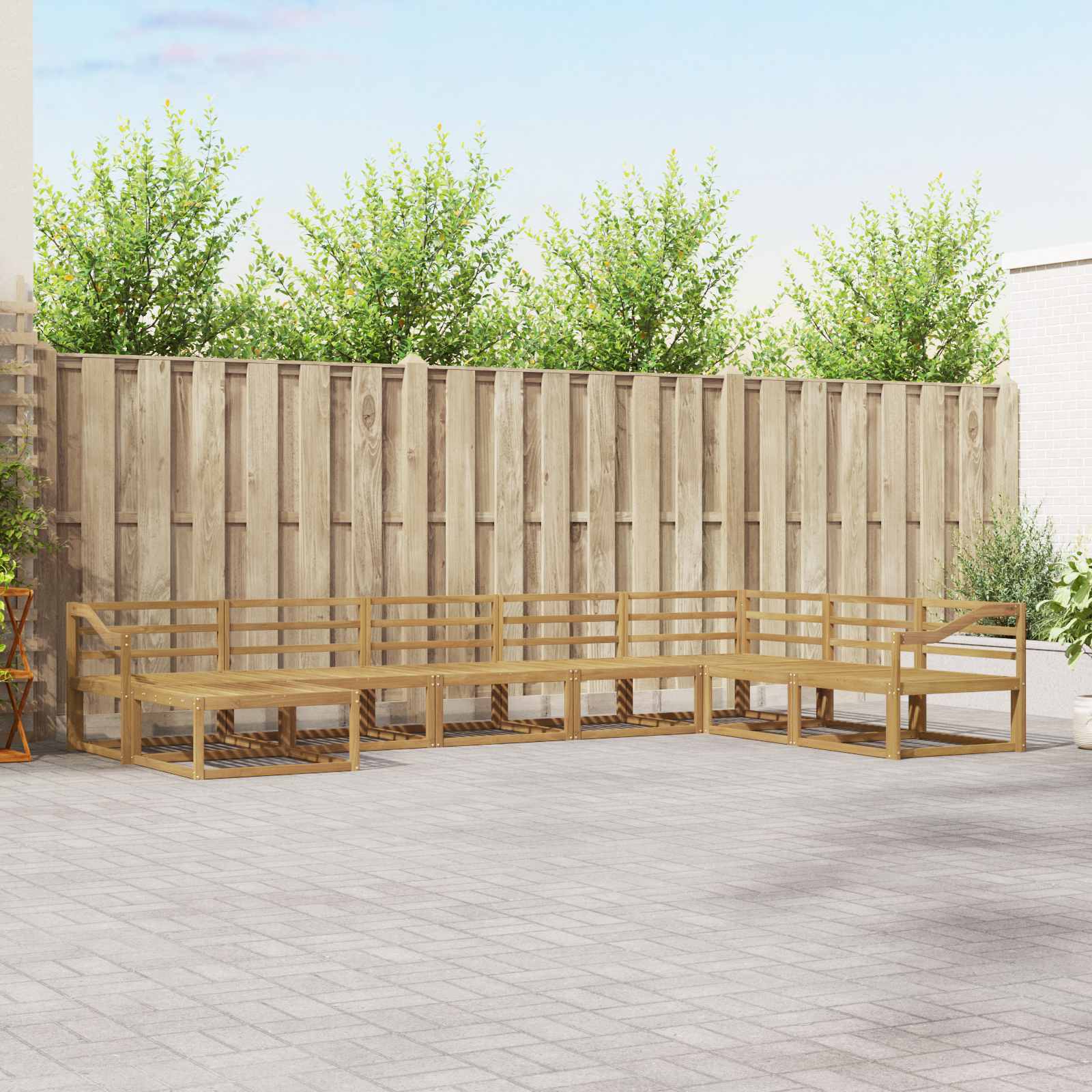 Outdoor-Sofagarnitur 8 pcs Weiß Massivholz Akazie