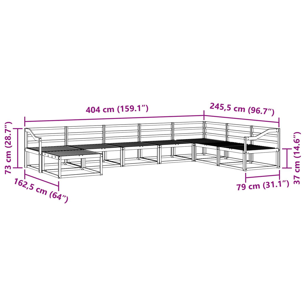 Outdoor-Sofagarnitur 8 pcs Weiß Massivholz Akazie