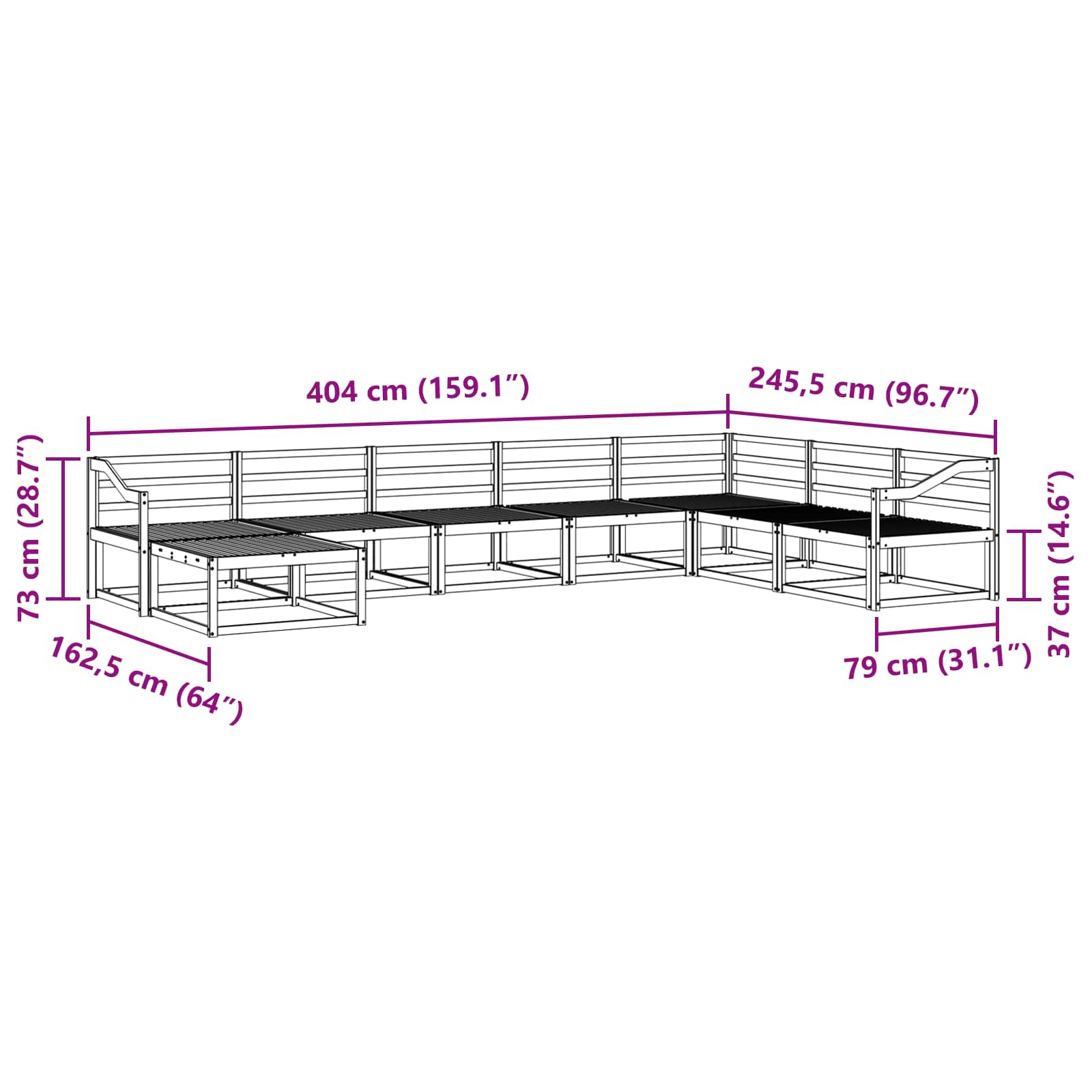 Outdoor-Sofagarnitur 8 pcs Weiß Massivholz Akazie