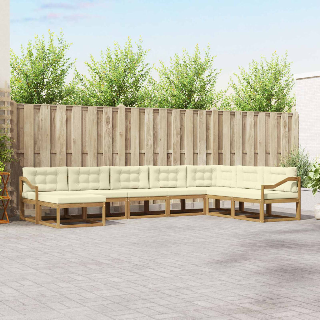 Outdoor-Sofagarnitur 8 pcs Weiß und Creme