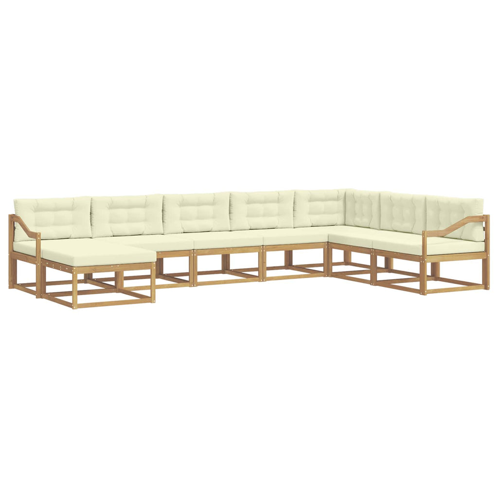 Outdoor-Sofagarnitur 8 pcs Weiß und Creme