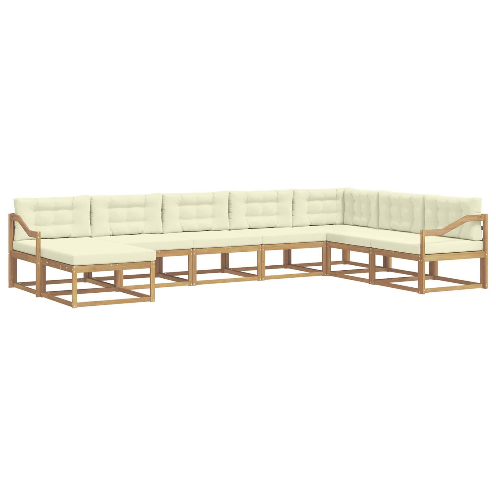 Outdoor-Sofagarnitur 8 pcs Weiß und Creme