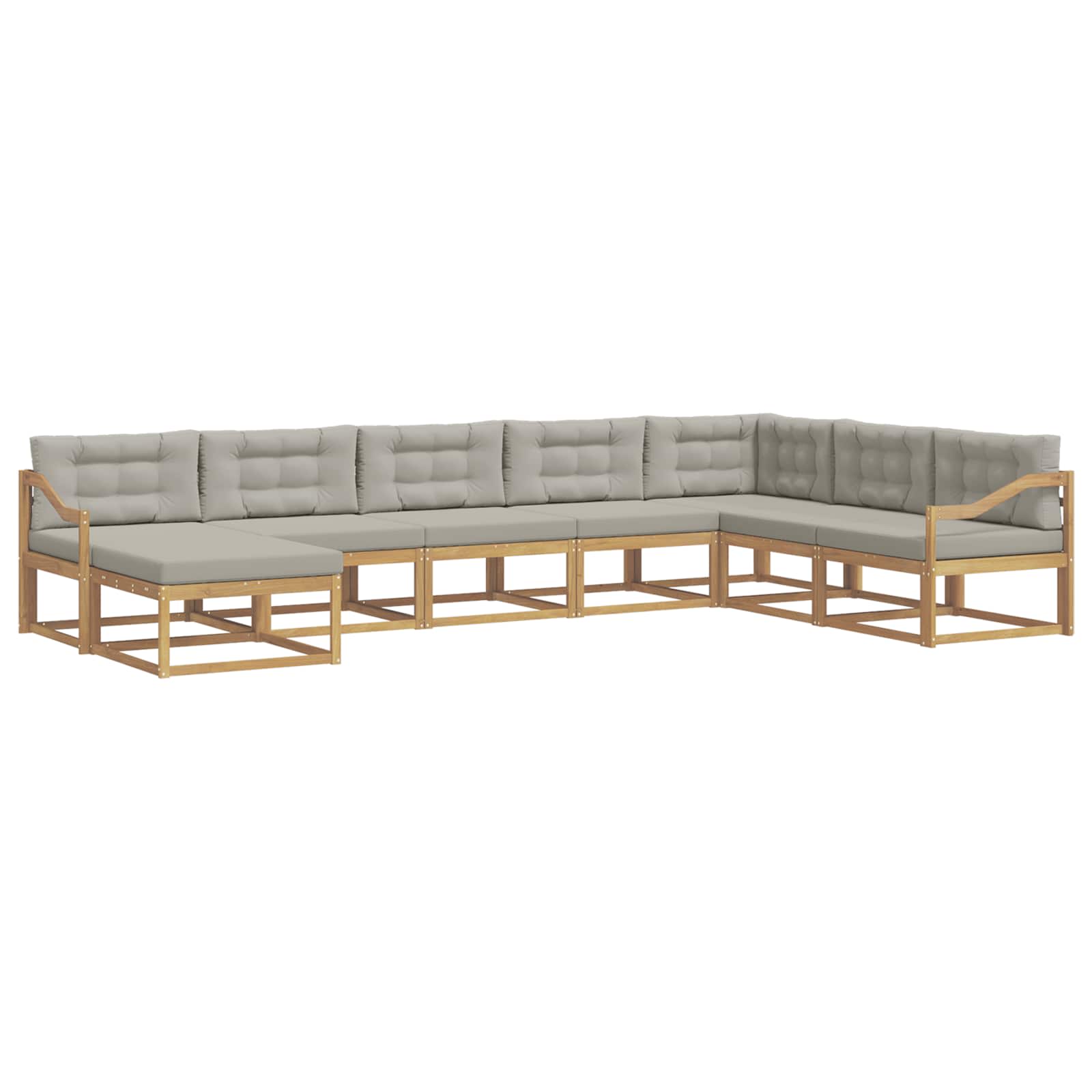 Outdoor-Sofagarnitur 8 pcs Weiß und Hellgrau