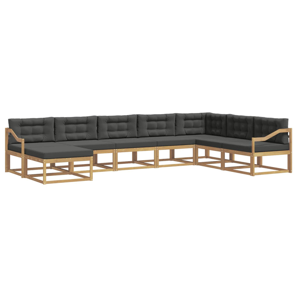Outdoor-Sofagarnitur 8 pcs Weiß und Anthrazit