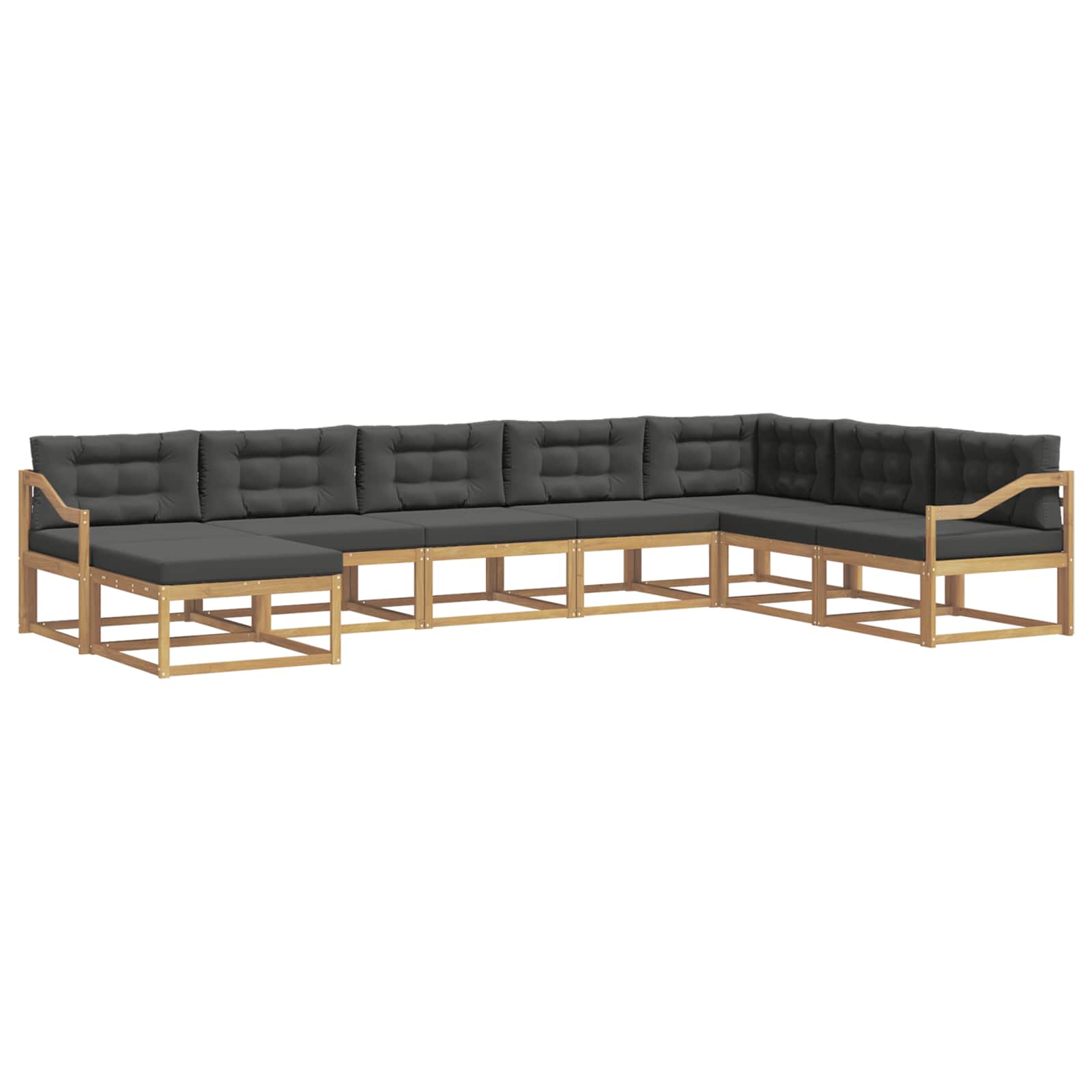 Outdoor-Sofagarnitur 8 pcs Weiß und Anthrazit