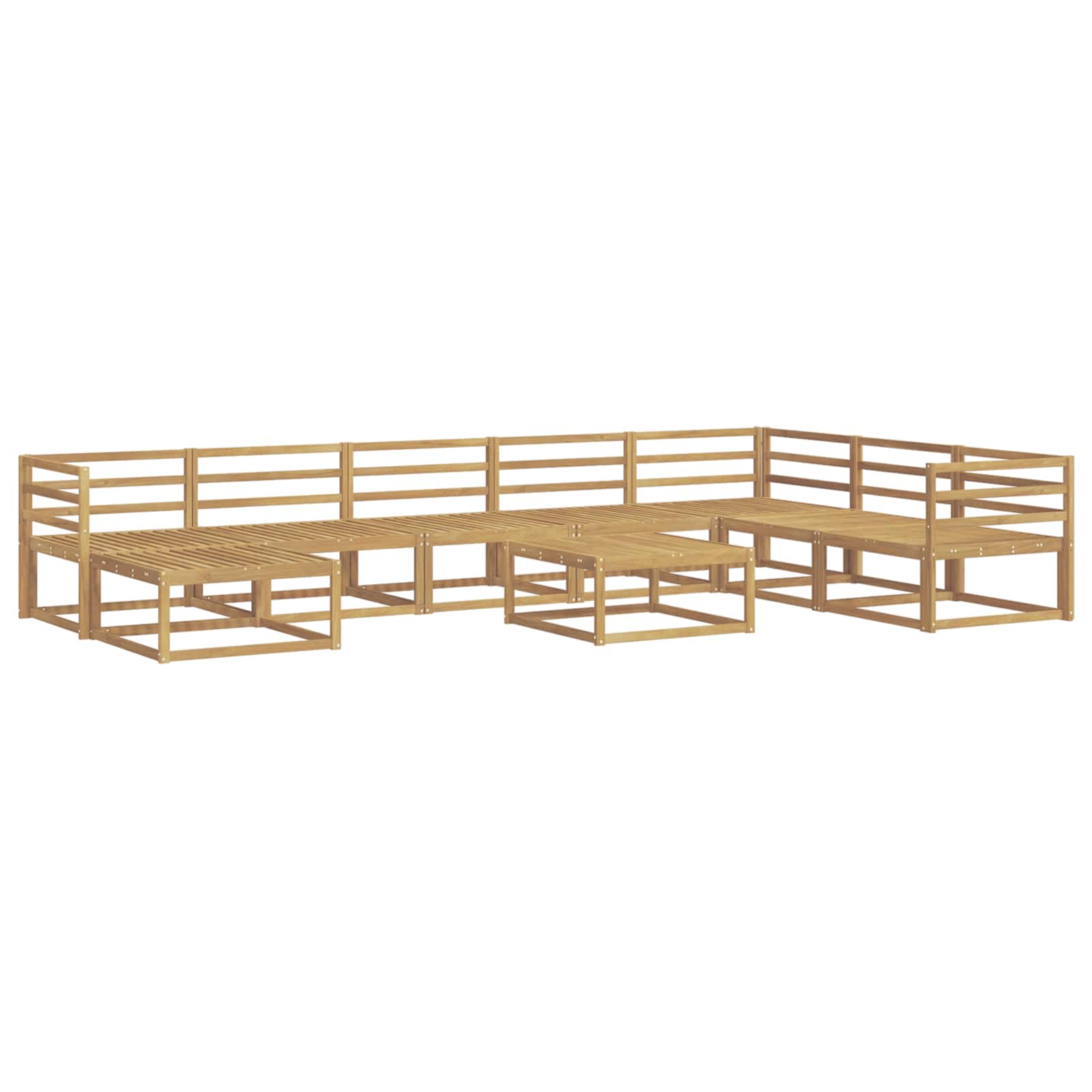 Outdoor-Sofagarnitur 9 pcs Weiß Massivholz Akazie